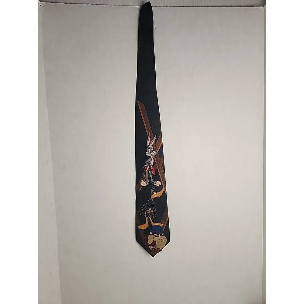 Vintage 1995 Looney Tunes Mania Men's Tie Bugs Bunny Tazz Daffy Duck